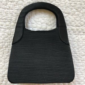 Black silk evening bag